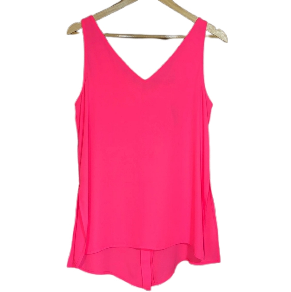 Express Neon HOT PINK Tank Tunic Top Back Ties Size XS Tie Back Sexy
